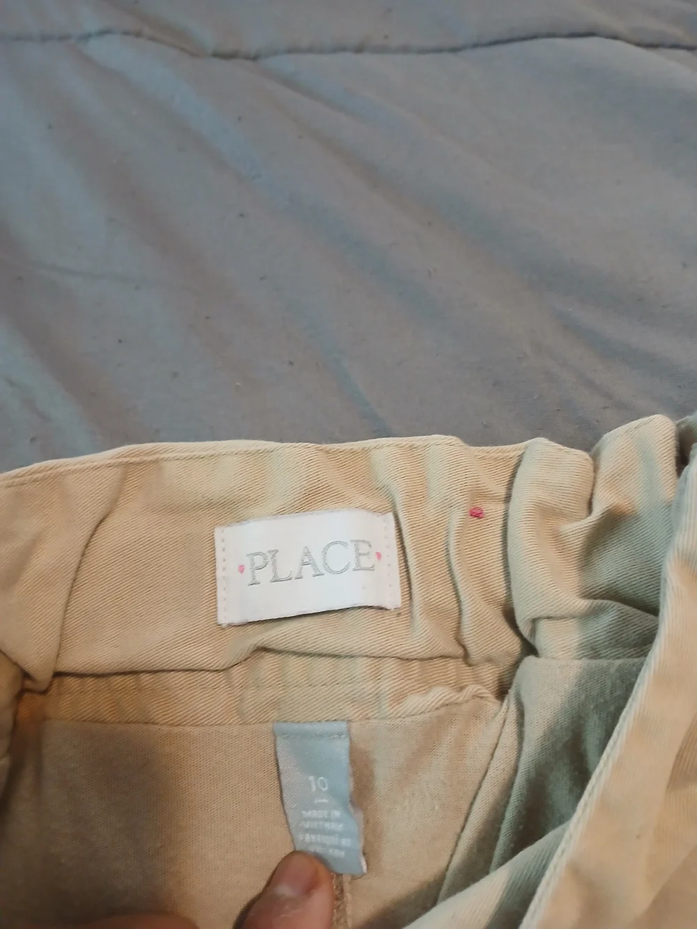 The Children's Place Girls' Khaki Uniform Pleated Skort Sz 10 - 97% Cotton